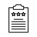 Clipboard with rating stars. Feedback consumer or customer review evaluation