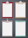 Clipboard realistic. Paper blank tablet office supplies sheet clipboard vector template