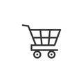 Shopping cart icon on white background Royalty Free Stock Photo