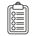 Clipboard review icon outline vector. Customer feedback