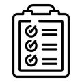 Clipboard review icon outline vector. Online opinion