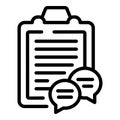 Clipboard review icon outline vector. Online report