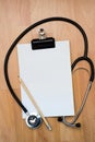 Clipboard with stethoscope Royalty Free Stock Photo