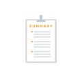 Clipboard summary icon. Vector illustration, flat design Royalty Free Stock Photo