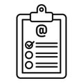 Clipboard survey icon, outline style