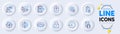 Clipboard, Swipe up and Lock line icons for web app. Pictogram icon. Vector