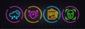 Clipboard, Swipe up and Snow weather minimal line icons. For web application, printing. Neon laser 3d lights. Vector