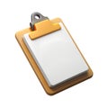 Clipboard task management. 3d rendering isolated on white background. Cartoon plastic style icon Royalty Free Stock Photo