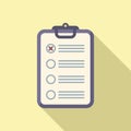 Clipboard task schedule icon flat vector. Person event