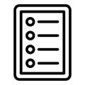 Clipboard task schedule icon, outline style