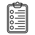 Clipboard task schedule icon outline vector. Person event