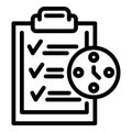 Clipboard time management icon, outline style Royalty Free Stock Photo