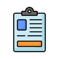 Clipboard vector design, checklist or information paper icon in modern style