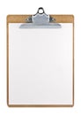 Clipboard with a white paper sheet