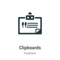 Clipboards vector icon on white background. Flat vector clipboards icon symbol sign from modern feedback collection for mobile