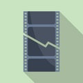 Clipped film icon flat vector. Cut video