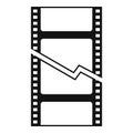 Clipped film icon simple vector. Cut video