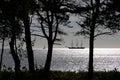 Clipper on the coast of Bornholm Royalty Free Stock Photo