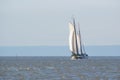 Clipper on Dutch wadden sea Royalty Free Stock Photo