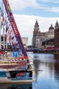 Portrait crop of the Clipper boats preparing to leave Liverpool