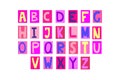 Clipping alphabet in y2k style