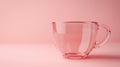 Clipping path isolated on a pink background. Front view. Coffee cup over pink background. Sugar spoon. Royalty Free Stock Photo