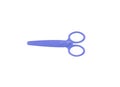 Clipping path of Scissors, Top view of a Scissors of blue colored plastic open scissors isolated on white background.2 Royalty Free Stock Photo