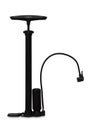 Clipping path, a vertical black bicycle hand pump isolated on white background Royalty Free Stock Photo