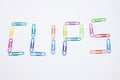 CLIPS word made from colorful paperclips, Closeup Royalty Free Stock Photo