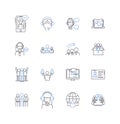 Clique squad line icons collection. Squadgoals, Friendship, Loyalty, Unity, Sisterhood, Positivity, Confidence vector