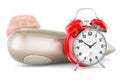 Clitoral pump with alarm clock, 3D rendering Royalty Free Stock Photo