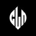 CLM circle letter logo design with circle and ellipse shape. CLM ellipse letters with typographic style. The three initials form a Royalty Free Stock Photo