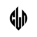 CLM circle letter logo design with circle and ellipse shape. CLM ellipse letters with typographic style. The three initials form a Royalty Free Stock Photo
