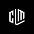 CLM letter logo design on black background Royalty Free Stock Photo