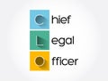 CLO - Chief Legal Officer acronym, business concept background