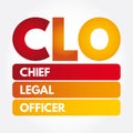 CLO - Chief Legal Officer acronym, business concept