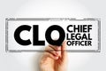 CLO Chief Legal Officer - head of the corporate legal department and is responsible for the legal affairs of the entire