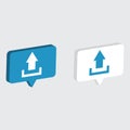 Cload upload isometric icon vector Royalty Free Stock Photo