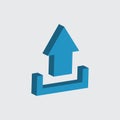 Cload upload isometric icon vector Royalty Free Stock Photo