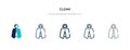 Cloak icon in different style vector illustration. two colored and black cloak vector icons designed in filled, outline, line and