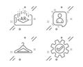 Cloakroom, Augmented reality and Developers chat icons set. Service sign. Vector