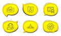 Cloakroom, Augmented reality and Developers chat icons set. Service sign. Vector