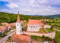 Cloasterf Saxon Village and Fortified Church in Transylvania, Romania Royalty Free Stock Photo