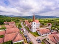 Cloasterf Saxon Village and Fortified Church in Transylvania, Romania Royalty Free Stock Photo