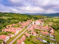 Cloasterf Saxon Village and Fortified Church in Transylvania, Romania Royalty Free Stock Photo