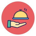 Cloche, food platter Vector Icon which can easily edit