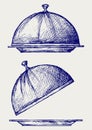 Cloche with open lid