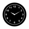 Clock black solid icon vector illustration Royalty Free Stock Photo