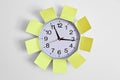 Clock and Adhesive Note