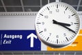 Clock at the airport in Frankfurt Germany Royalty Free Stock Photo